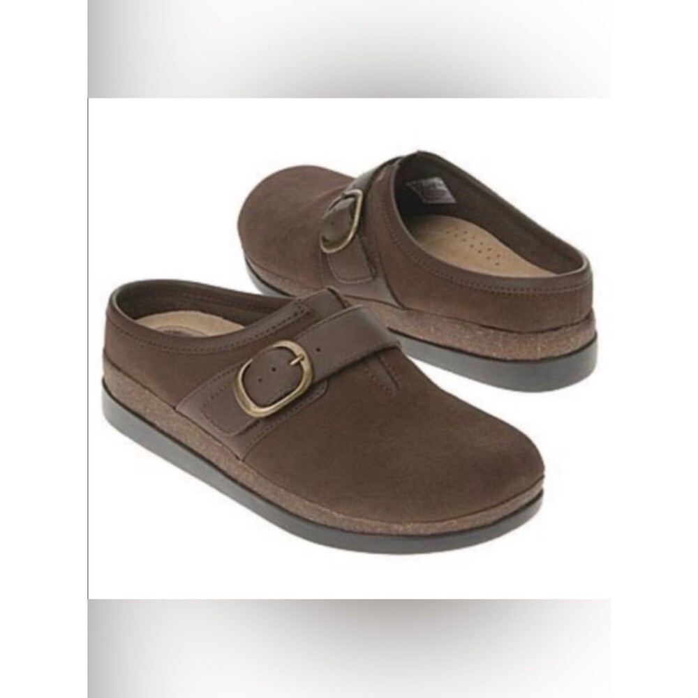 EUROstep Delorean Suede Slip On Mule Clog in Brown size 8.5